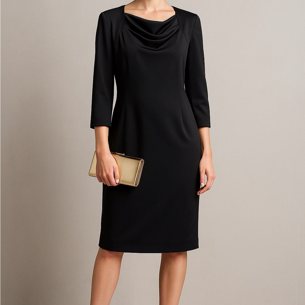 Liz Claiborne Elegant Black Long Sleeve Dress